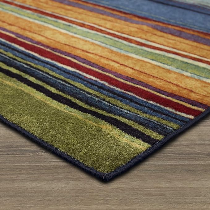 Mohawk Home Rainbow Stripe 2' x 5' Area Rug - Multicolor - Perfect for Living Room, Dining Room, Office