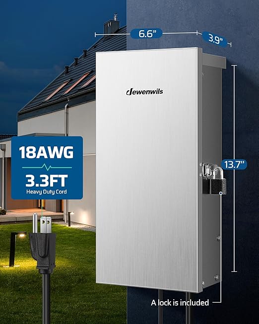 DEWENWILS 300W Wi-Fi Low Voltage Landscape Transformer with 3 Zones, 2.4Ghz Smart Low Voltage Transformer for Outdoor Lights, 120V AC to 12V/14V AC, Compatible with Alexa & Google Assistant