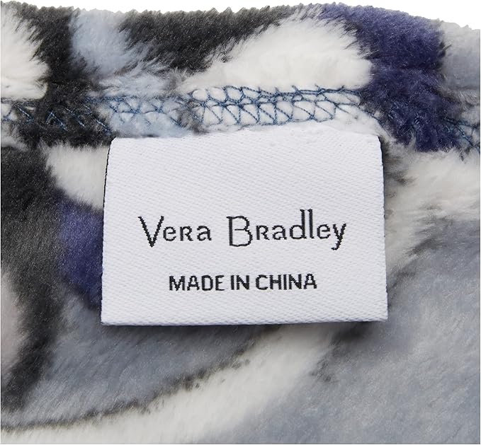 Vera Bradley Women's Oversized Fleece Plush Throw Blanket, Plaza Tile, King