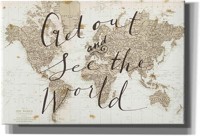 Epic Graffiti 'Get Out and See the World' by Sara Zieve Miller, Canvas Wall Art, 60"x40"