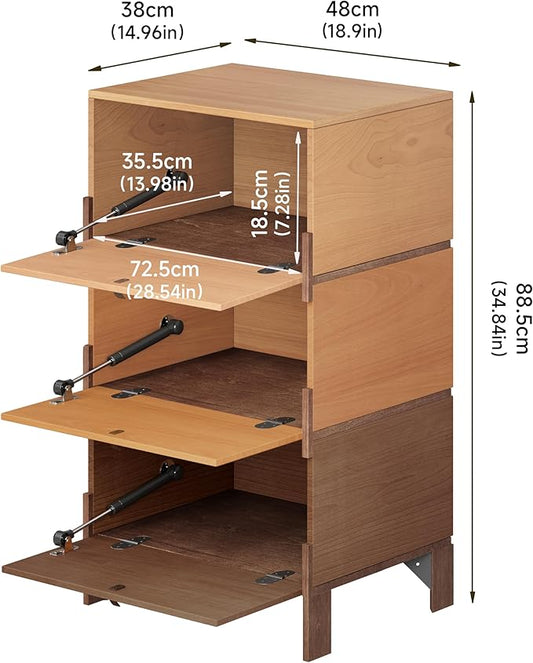 Sebastack Sideboard, Buffet Storage Cabinet with 3 Drawers, Easy Assembly Coffee Bar Cabinet, Wood Buffet Table for Kitchen, Dining Room, Bathroom, Office, Hallway, Three color comb (1 pcs)