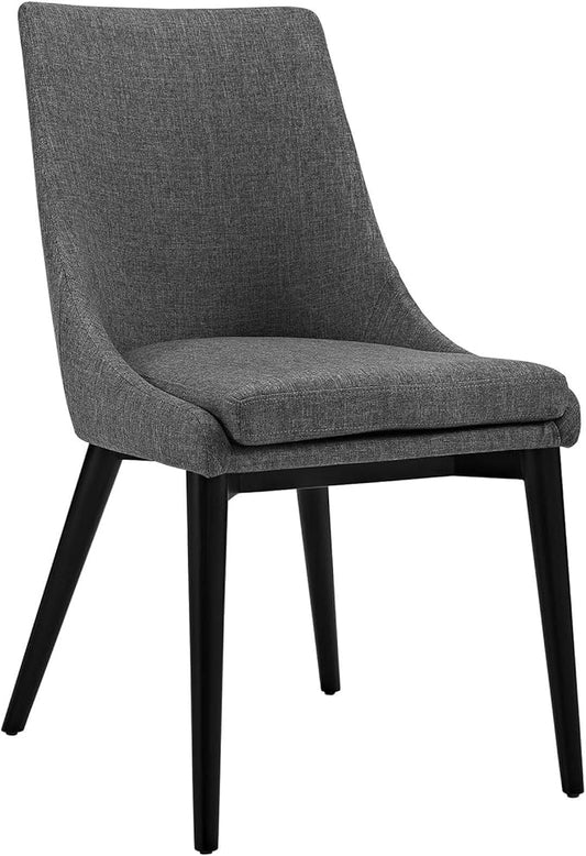 Modway Viscount Mid-Century Modern Upholstered Fabric Kitchen and Dining Room Chair in Gray