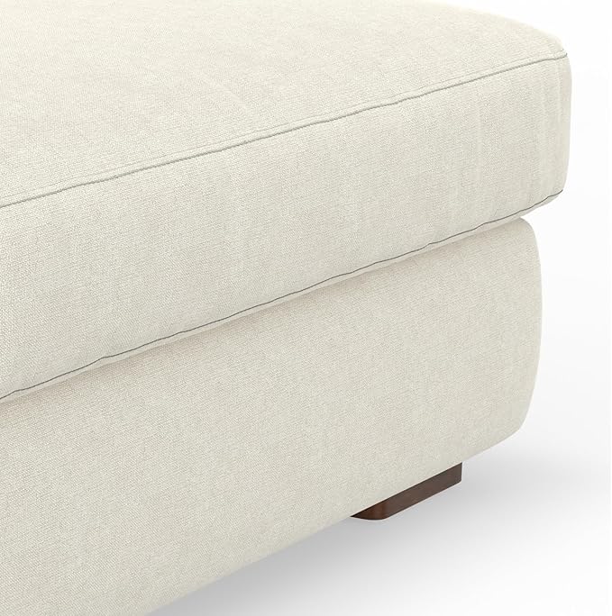 SIMPLIHOME Charlie Right-Facing Sectional Sofa in 100% Recycled Polyester Tightly Woven Performance Fabric, Cream, 122-inches Wide, Handcrafted Contemporary Style L-Shaped Couch with Chaise
