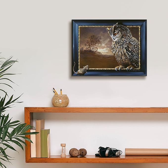 Epic Graffiti 'Eagle Owl and Mouse' by Harro Maass, Canvas Wall Art, 16"x12"