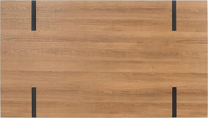 SAFAVIEH Home Collection Alyssa Mid-Century Rustic Industrial Dining Room Table DTB7000D, Natural Brown/Black Legs