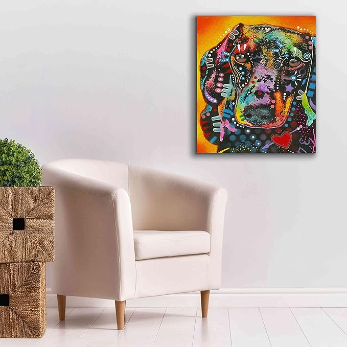 Epic Graffiti 'Brilliant Dachshund' by Dean Russo, Canvas Wall Art, 26"x30"