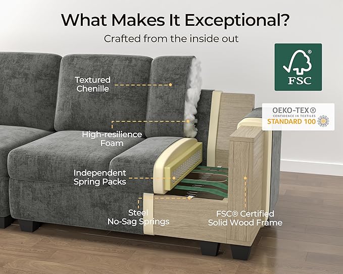 102.8'' Loveseat Power Recliner Sofa with Headrest, Oversized Cloud Modular Sectional Couch with Table, Drawer, Charging, 3-Seater with Storage Ottoman for RV Home Theater, Chenille, White