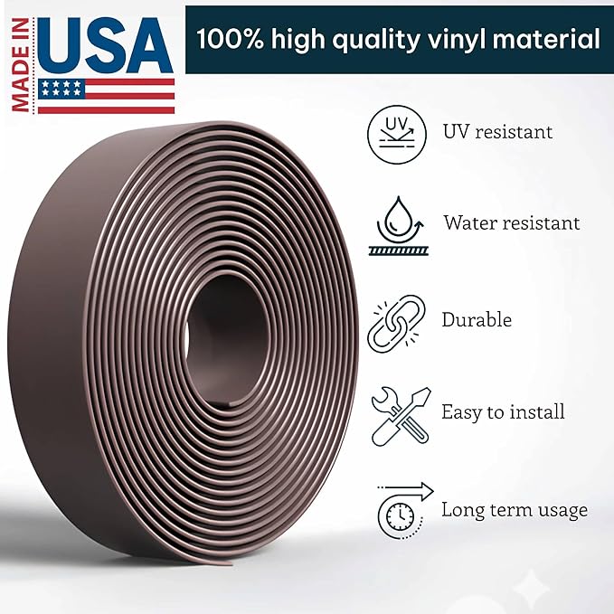 100ft Long 1.5" Wide Vinyl Chair Strapping. Repair & Replacement Matte Finish. for Patio Outdoor Lawn Garden Durable Attractive (Adobe)