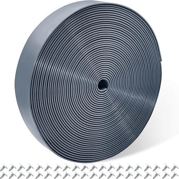 Vinyl Straps for Patio Chair Repair Kit 2'' Wide 50 Ft Long Replacement Straps + 50 Free Rivets for Outdoor Lawn Furniture Chaise Lounge Repair (Grey)