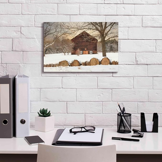 Epic Graffiti 'Snowy Vermont Barn' by Lori Deiter, Canvas Wall Art, 18"x12"