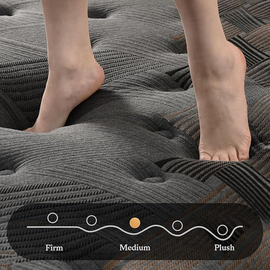 Full Size Mattress, 10 Inch Hybrid Mattress in a Box, Memory Foam and Individual Pocket Springs,Zoned Support,Fiberglass Free, Soft and Breathable.