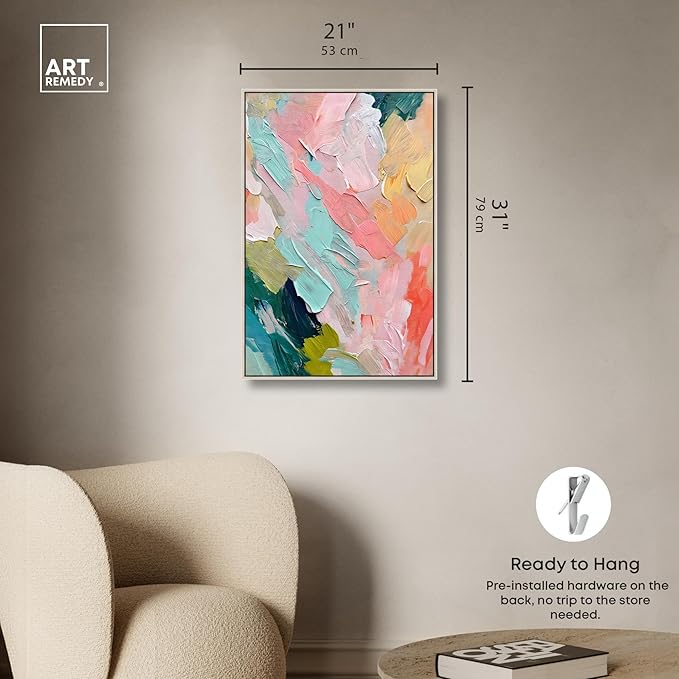 Art Remedy Pastel Layers Canvas Pastel Wall Art, Silver Frame, 20" x 30"