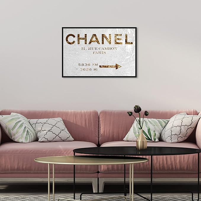 The Oliver Gal Artist Co. Contemporary 16 in x 24 in Paris Couture Luxury Framed Canvas Wall Art Bedroom Gold