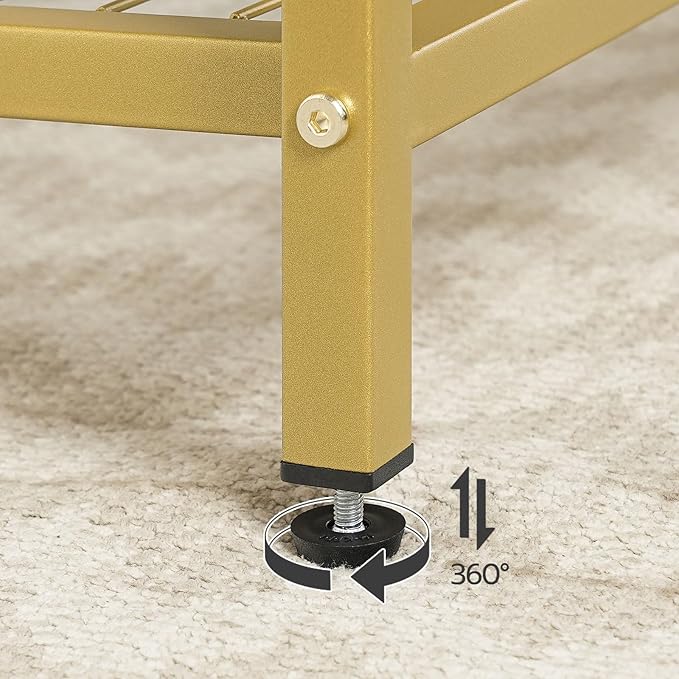 HOOBRO Corner TV Stand with Power Outlet for TVs up to 60", Modern 55" Corner TV Console Table with Open Shelves, Tempered Glass Media Entertainment Center for Living Room, Bedroom, Gold GD143UDS01