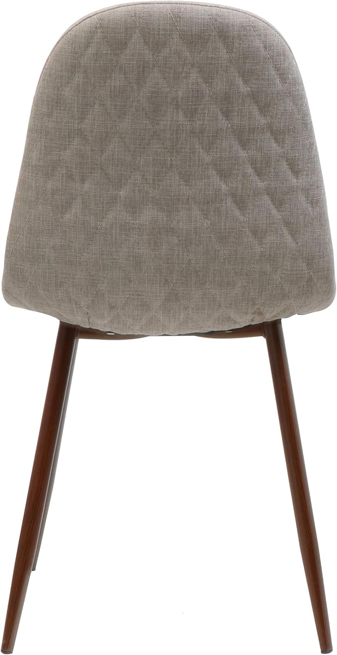GDFStudio Great Deal Furniture Mid Century Wheat Fabric Dining Chairs with Dark Walnut Wood Finished Legs (Set of 2)