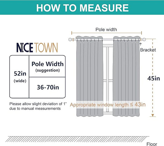 NICETOWN Sheer Curtains for Small Window - Thick Linen Look Window Covering Semi-Voile Drapes for Laundry with Grommet Top （White, 52 Inch Width, 45 Inch Length, 1 Pair