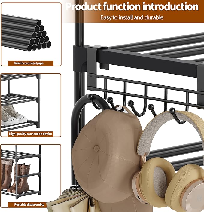 Shoe Rack - 5-Tier Shoe Organizer, Sturdy Shoe Storage Shelf, Perfect for Front Door Entrance, Closet & Entryway, Easy to Assemble, DIY Layering Options (L - 5 Tier)