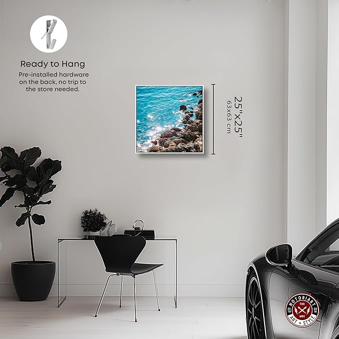 Italian Summer Landscape Photography Canvas Wall Art by Notoriart, White Floater Frame, 24"x24"