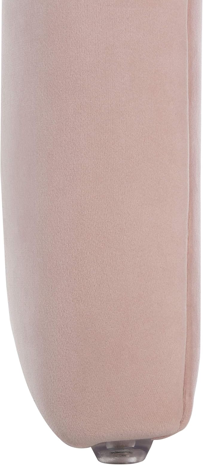Safavieh Home Collection Kibo Modern Waterfall Light Pink Velvet Ottoman (Fully Assembled)