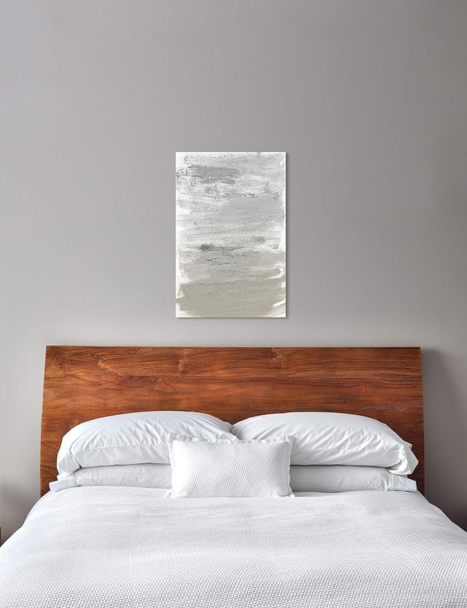 The Oliver Gal Artist Co. Oliver Gal 'Silver Storm' Gray Abstract Wall Art Print Premium Canvas 24" x 36"