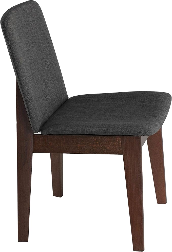 Cortesi Home Bjorn Dining Chair in Charcoal Fabric, (Set of 2), Grey