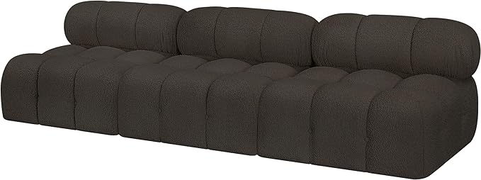 Meridian Furniture 611Brown-S102B Ames Collection Modern | Contemporary Modular Sofa with Rich Brown Boucle Fabric, Modular to Create Infinite Configurations, 102" W x 34" D x 28" H, Brown