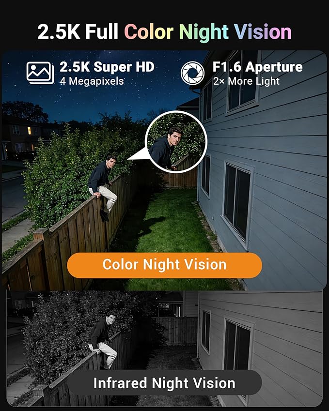 Anlapus Solar Security Camera Wireless Outdoor, 2.5K Pan/Tilt 4-Cam Kit with Solar Panel, Wireless Home Security Camera System with PIR/AI Detect, Color Night Vision, No Monthly Fee, 32GB Memory Card