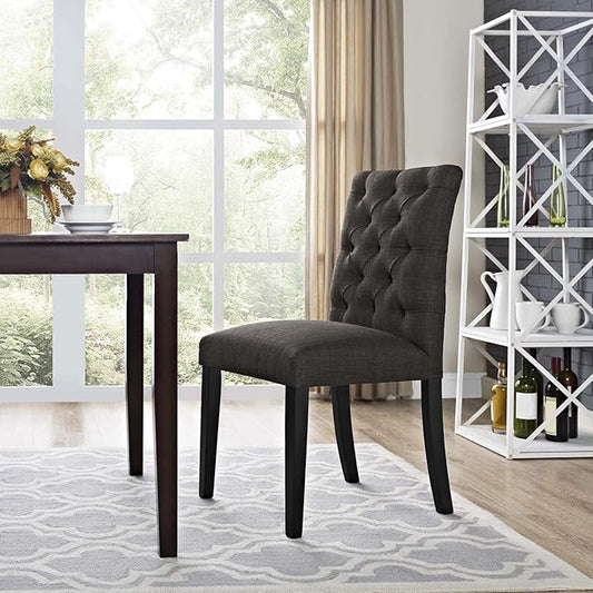 Modway EEI-2231-BRN MO- Duchess Modern Tufted Button Upholstered Fabric Parsons, Dining Chair, Brown