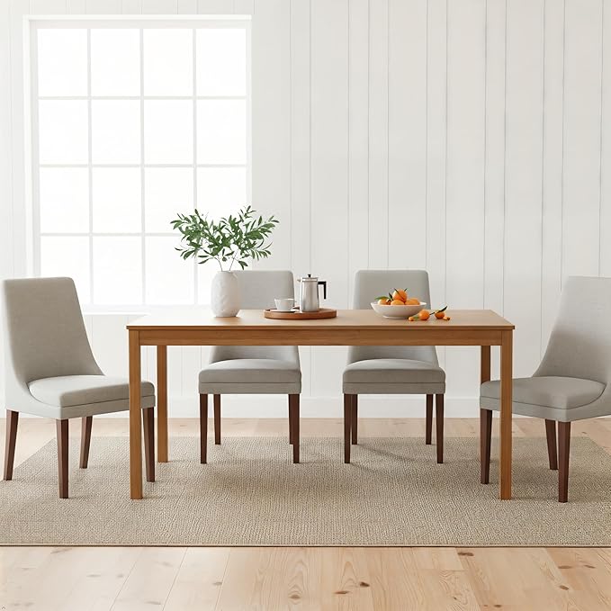 Grain & Grove Davie 72 Inch Rectangular Dining Table, Wooden Table for Kitchen/Dining Room, Home Office, Living Room Furniture, Pecan
