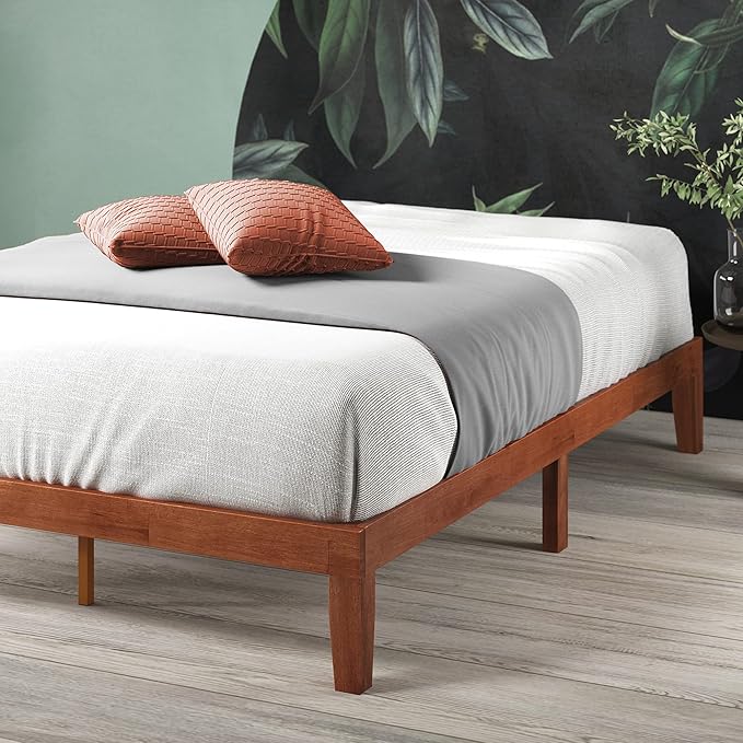 Zinus Wen Wood Platform Bed Frame/Solid Wood Foundation/Wood Slat Support/No Box Spring Needed/Easy Assembly, King