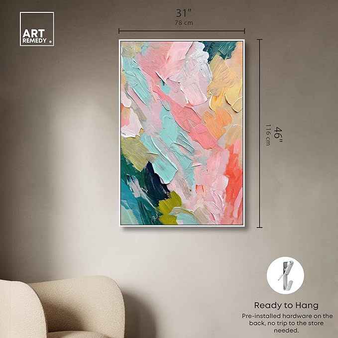 Art Remedy Pastel Layers Canvas Pastel Wall Art, White Frame, 30" x 45"