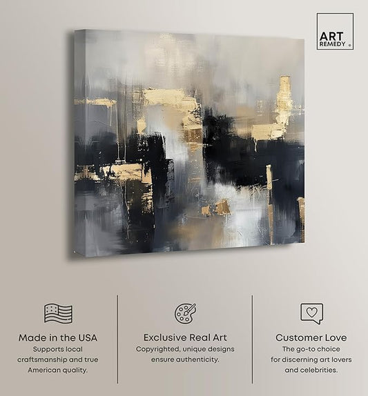 Art Remedy Daring Canvas Colorful Abstract Wall Art, Gallery Wrapped, 12" x 12"