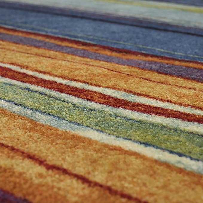 Mohawk Home Rainbow Stripe 2' x 5' Area Rug - Multicolor - Perfect for Living Room, Dining Room, Office