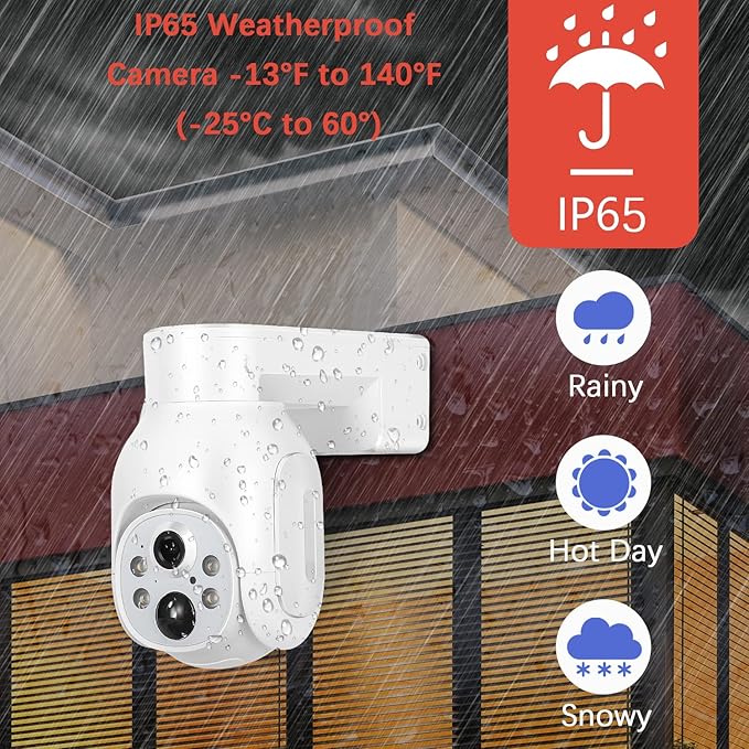 100% Wire-Free Wireless Rechargeable Battery Solar Powered Outdoor 1080P Home PTZ 2.4G WiFi Security Camera PIR Motion Recording Two-Way Audio IP65 Weatherproof Color Night Vision AT-S700