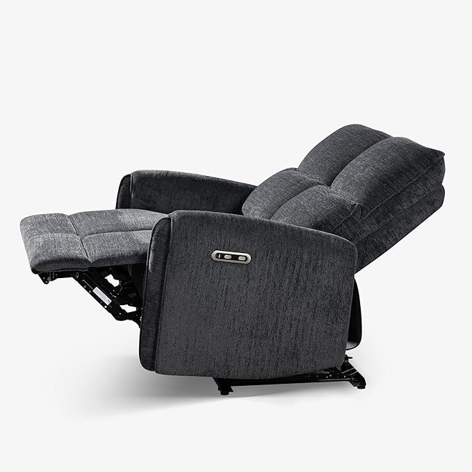 53.5" Zero Wall Hugger Power Reclining Loveseat Sofa with USB & Type-C Ports, Electric Recliner Loveseat with Lumbar Pillows, Small Space Wall Hugger Reclining Couch for Living Room & RV (Dark Grey)