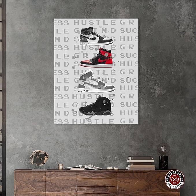 Hype Sneakers Gallery Wrapped Sneaker 1 Piece Canvas Wall Art, 36" x 45", Gallery Wrapped