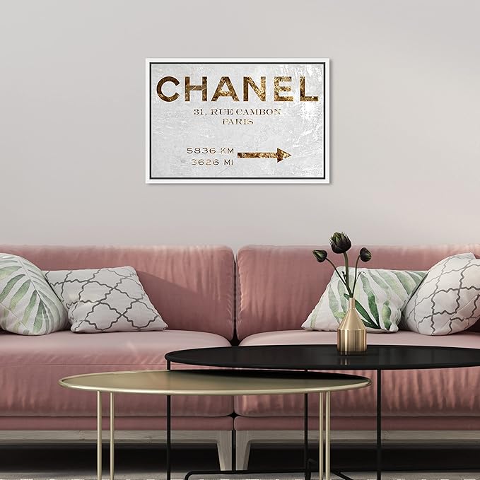 The Oliver Gal Artist Co. Contemporary 10 in x 15 in Paris Couture Luxury Framed Canvas Wall Art Bedroom Gold