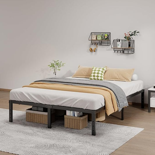 Metal Bed Frame California King Size - 14 Inch Heavy-Duty Cal King Platform Bed Frame No Box Spring Needed, Easy Assembly, Noise-Free, Sturdy Mattress Foundation, Underbed Storage Space