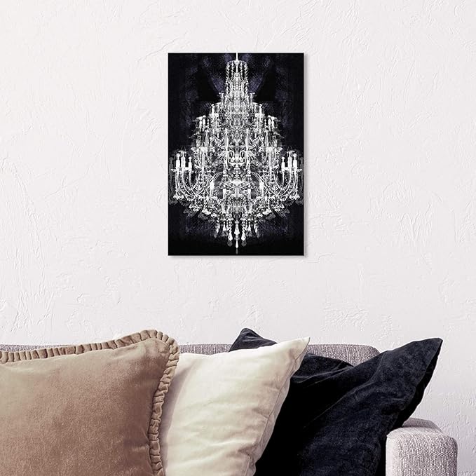 The Oliver Gal Artist Co. Fashion and Glam Wall Art Canvas Prints 'Montecarlo Crystal' Home Décor, 10 in x 15 in, White, Black