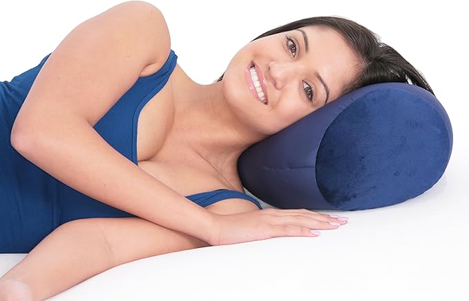 Mooshi Squish Microbead Jelly Bean Bed Pillow, 14" x 7" - Airy Squishy Soft Microbeads - Seventeen Fun Bubbly Colors To Choose From - Cuddly And Fun Teen Decorative Accessory - Bed Pillow, Blue