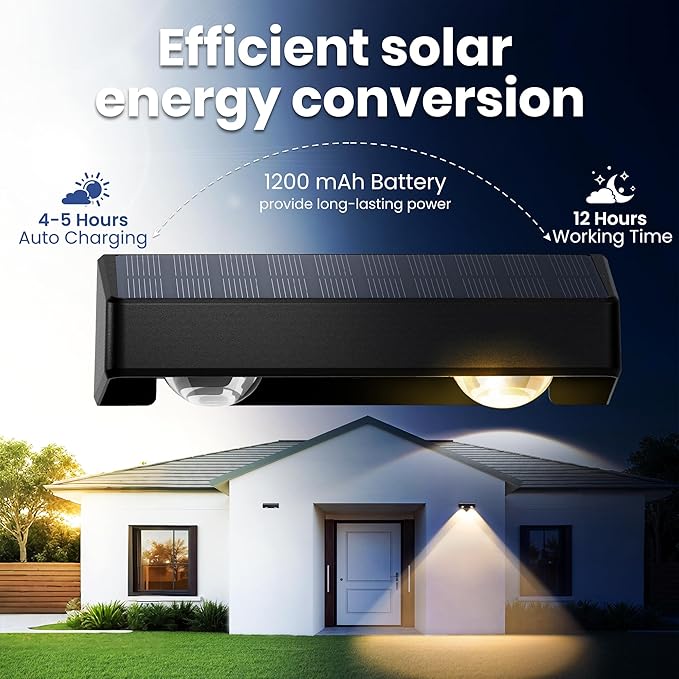 Solar Fence Lights Outdoor, Solar Wall Lights 9 Fixed Colors ＆ Color Changing Modern Solar Powered Deck Light for Halloween Step Stair Patio Backyard Porch Railing decor, IP65 Waterproof (16 Pack)