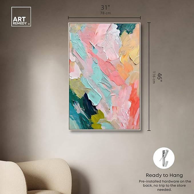 Art Remedy Pastel Layers Canvas Pastel Wall Art, Silver Frame, 30" x 45"