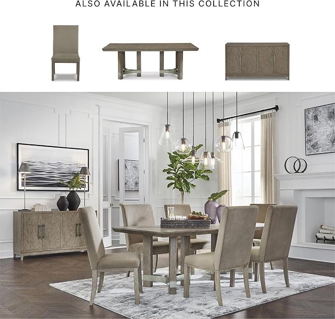Signature Design by Ashley Chrestner Contemporary Upholstered Dining Chair, 2 Count, Gray & Brown