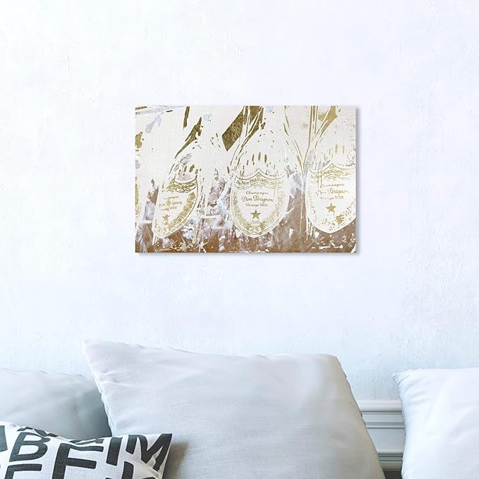 The Oliver Gal Artist Co. Drinks and Spirits Wall Art Canvas Prints Showers' Champagne Home Décor, 15 in x 10
