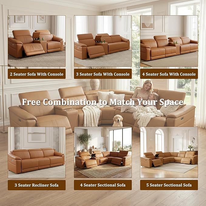 Loveseat Recliner Couch for Living Room, Breathing Leather Reclining Love Seat, 88" Modern Style Sofa Living Room Furniture with Dual Recliner, Storage Console&USB Port
