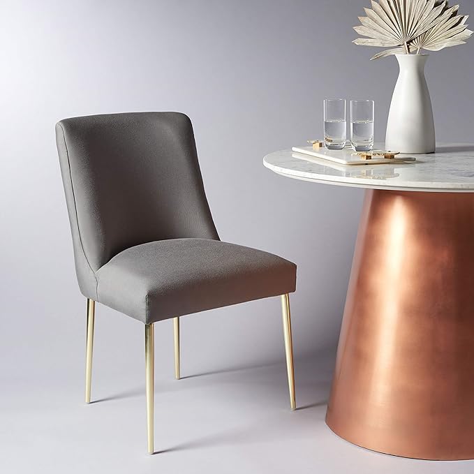 SAFAVIEH Couture Collection Nolita Glam Charcoal Grey Dining Chair