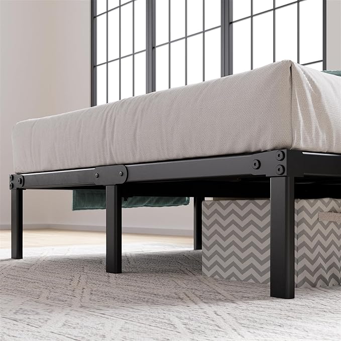 ZINUS Yelena 14 Inch King Metal Platform Bed Frame, Steel Slat Support, No Box Spring Needed, Eco Friendly WonderBox(TM) Packaging, Easy Assembly, Black