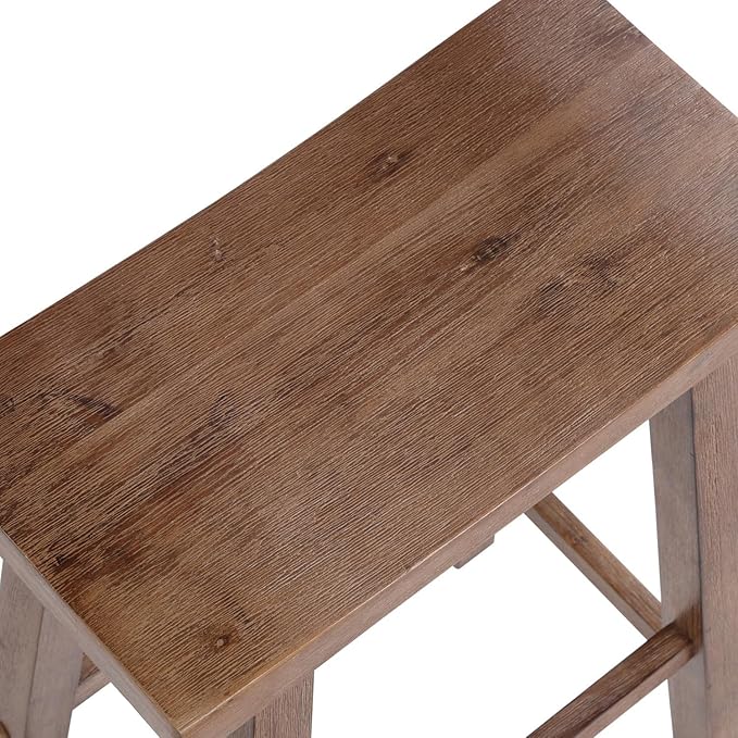 Boraam Sonoma Backless Saddle Bar Stool - Barnwood Wire-Brush
