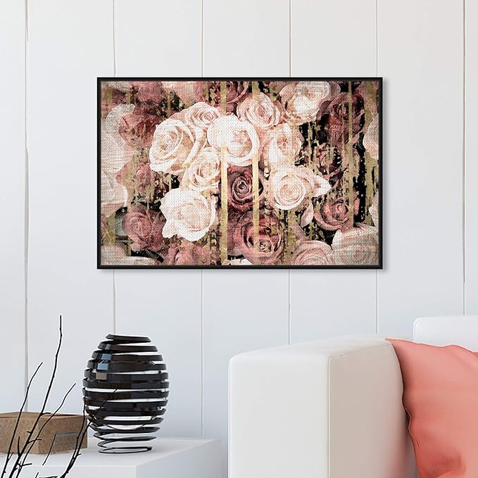 The Oliver Gal Artist Co. Floral and Botanical Framed Wall Art Canvas Prints 'Shabby Chic Romance' Florals