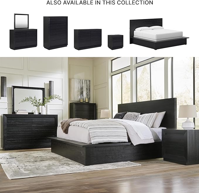 Signature Design by Ashley Londer Casual Nightstand with USB Ports, Black
